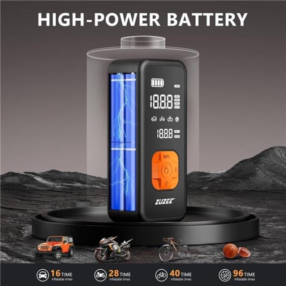 Tire Inflator Portable Air Compressor - 4X Faster Inflation, 150PSI Air Pump - Picture 3 of 7